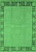 Machine Washable Oriental Emerald Green Industrial Area Rugs, wshurb938emgrn