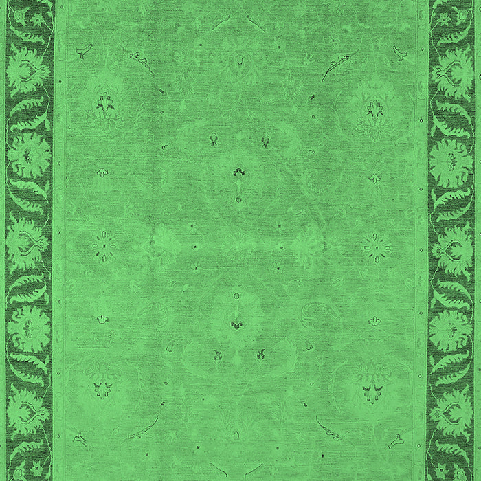 Machine Washable Oriental Emerald Green Industrial Area Rugs, wshurb938emgrn