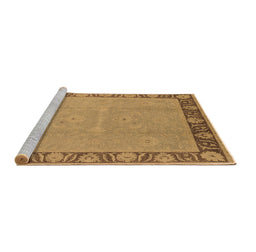 Sideview of Machine Washable Oriental Brown Industrial Rug, wshurb938brn