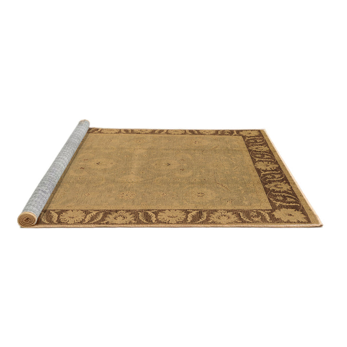 Sideview of Machine Washable Oriental Brown Industrial Rug, wshurb938brn