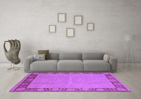 Machine Washable Oriental Purple Industrial Rug, wshurb938pur