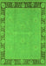 Machine Washable Oriental Green Industrial Area Rugs, wshurb938grn