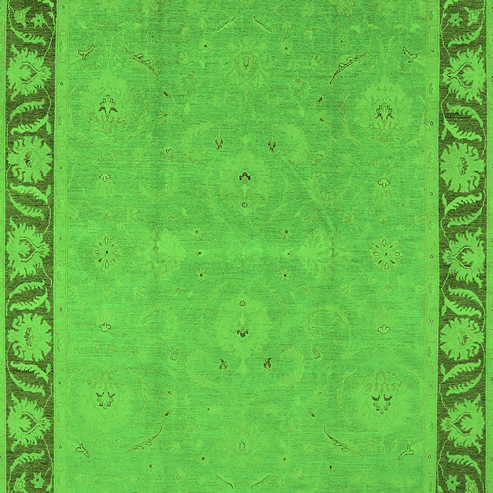 Machine Washable Oriental Green Industrial Area Rugs, wshurb938grn