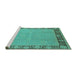 Sideview of Machine Washable Oriental Turquoise Industrial Area Rugs, wshurb938turq