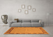 Machine Washable Oriental Orange Industrial Area Rugs in a Living Room, wshurb938org