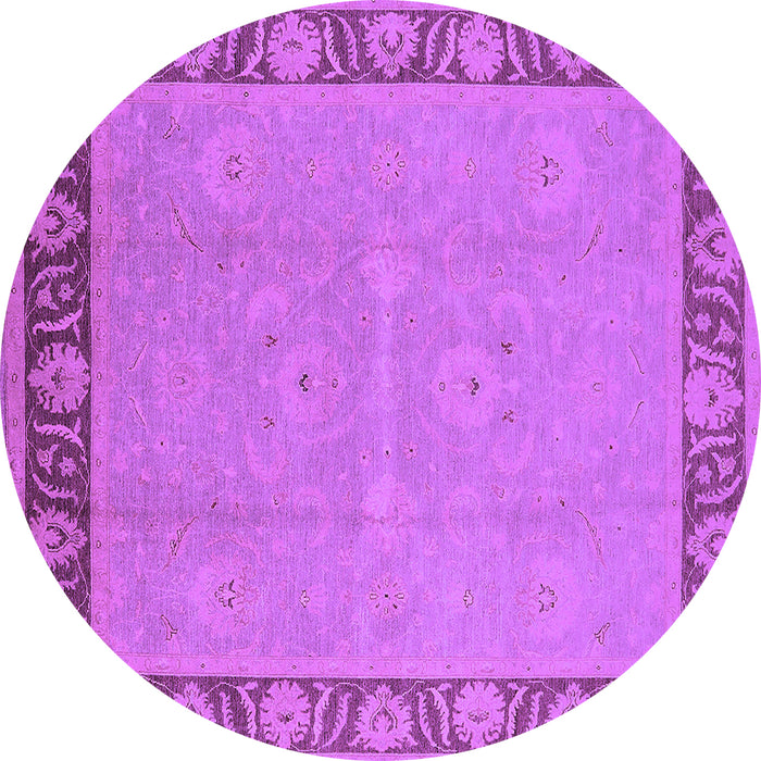 Round Oriental Purple Industrial Rug, urb938pur