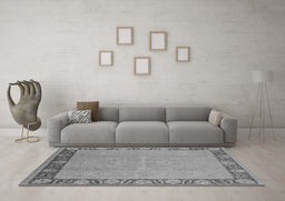 Machine Washable Oriental Gray Industrial Rug in a Living Room,, wshurb938gry