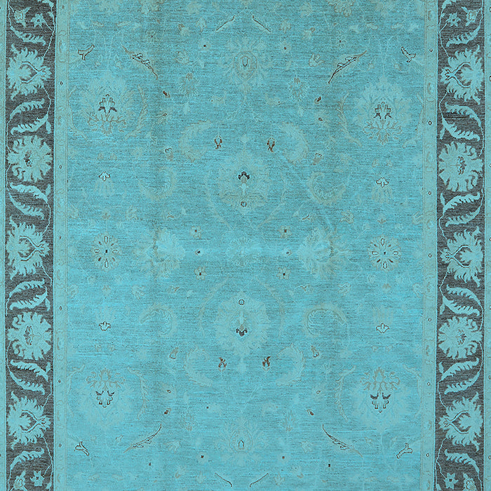 Machine Washable Oriental Light Blue Industrial Rug, wshurb938lblu