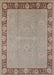 Mid-Century Modern Dark Almond Brown Oriental Rug, urb938