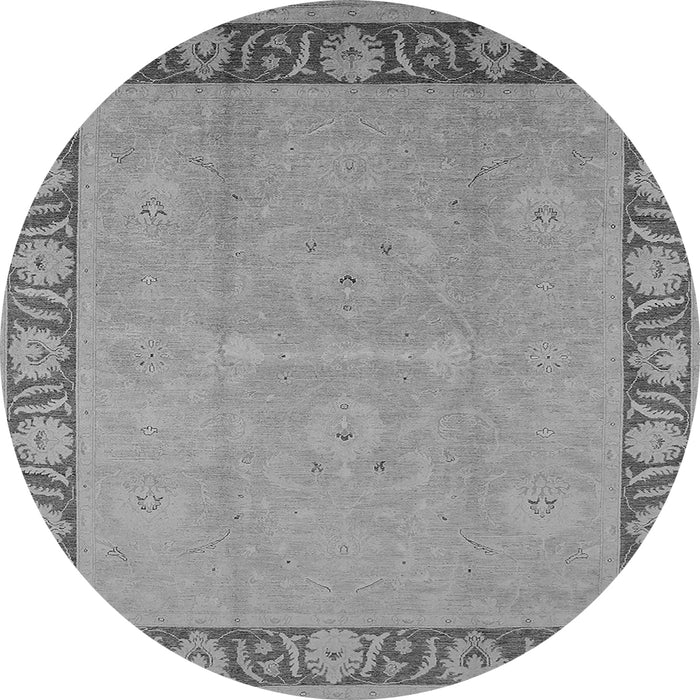 Round Oriental Gray Industrial Rug, urb938gry