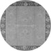 Round Oriental Gray Industrial Rug, urb938gry