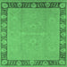 Square Oriental Emerald Green Industrial Rug, urb938emgrn