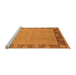 Sideview of Machine Washable Oriental Orange Industrial Area Rugs, wshurb938org
