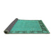 Sideview of Oriental Turquoise Industrial Rug, urb938turq