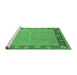 Sideview of Machine Washable Oriental Emerald Green Industrial Area Rugs, wshurb938emgrn