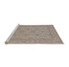 Sideview of Machine Washable Industrial Modern Dark Almond Brown Rug, wshurb939