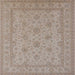 Square Mid-Century Modern Dark Almond Brown Oriental Rug, urb939