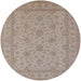 Round Mid-Century Modern Dark Almond Brown Oriental Rug, urb939