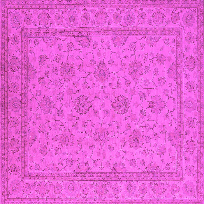 Square Machine Washable Oriental Pink Industrial Rug, wshurb939pnk