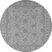 Round Oriental Gray Industrial Rug, urb939gry