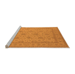 Sideview of Machine Washable Oriental Orange Industrial Area Rugs, wshurb939org