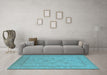 Machine Washable Oriental Light Blue Industrial Rug in a Living Room, wshurb939lblu