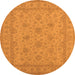 Round Oriental Orange Industrial Rug, urb939org