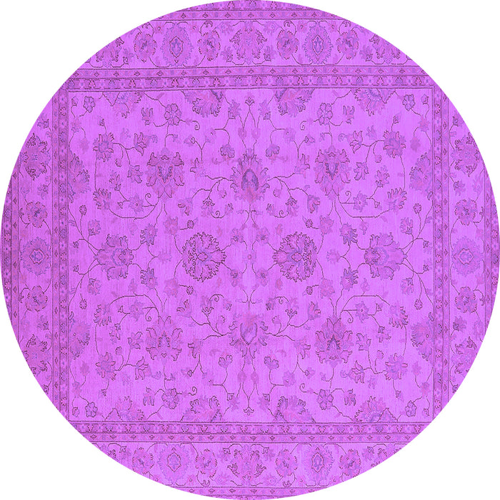 Round Machine Washable Oriental Purple Industrial Area Rugs, wshurb939pur