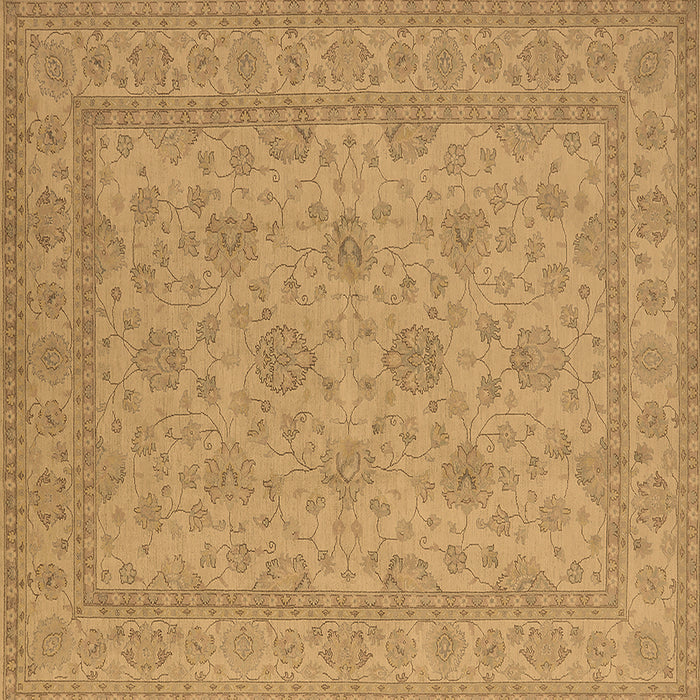 Square Machine Washable Oriental Brown Industrial Rug, wshurb939brn