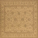 Square Machine Washable Oriental Brown Industrial Rug, wshurb939brn