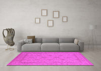 Machine Washable Oriental Pink Industrial Rug, wshurb939pnk