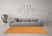 Machine Washable Oriental Orange Industrial Area Rugs in a Living Room, wshurb939org