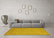 Machine Washable Oriental Yellow Industrial Rug in a Living Room, wshurb939yw