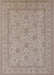 Mid-Century Modern Dark Almond Brown Oriental Rug, urb939