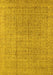 Machine Washable Oriental Yellow Industrial Rug, wshurb940yw