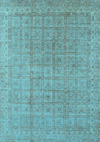 Oriental Light Blue Industrial Rug, urb940lblu