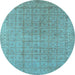 Round Oriental Light Blue Industrial Rug, urb940lblu