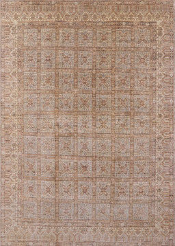 Mid-Century Modern Gold Brown Oriental Rug, urb940