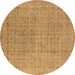 Round Oriental Brown Industrial Rug, urb940brn