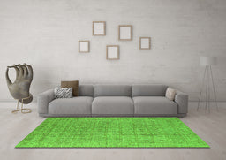Machine Washable Oriental Green Industrial Area Rugs in a Living Room,, wshurb940grn