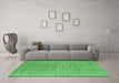 Machine Washable Oriental Emerald Green Industrial Area Rugs in a Living Room,, wshurb940emgrn