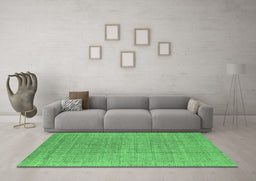 Machine Washable Oriental Emerald Green Industrial Area Rugs in a Living Room,, wshurb940emgrn
