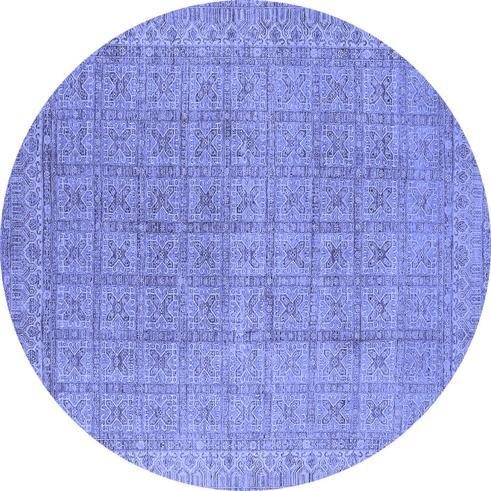 Round Oriental Blue Industrial Rug, urb940blu