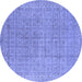 Round Oriental Blue Industrial Rug, urb940blu