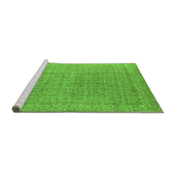 Sideview of Machine Washable Oriental Green Industrial Area Rugs, wshurb940grn