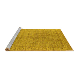 Sideview of Machine Washable Oriental Yellow Industrial Rug, wshurb940yw