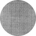 Round Machine Washable Oriental Gray Industrial Rug, wshurb940gry