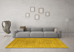Machine Washable Oriental Yellow Industrial Rug in a Living Room, wshurb940yw