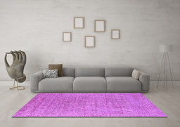 Machine Washable Oriental Purple Industrial Area Rugs in a Living Room, wshurb940pur