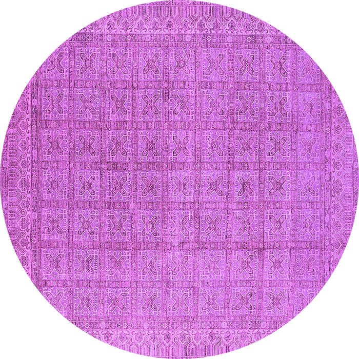 Round Machine Washable Oriental Purple Industrial Area Rugs, wshurb940pur